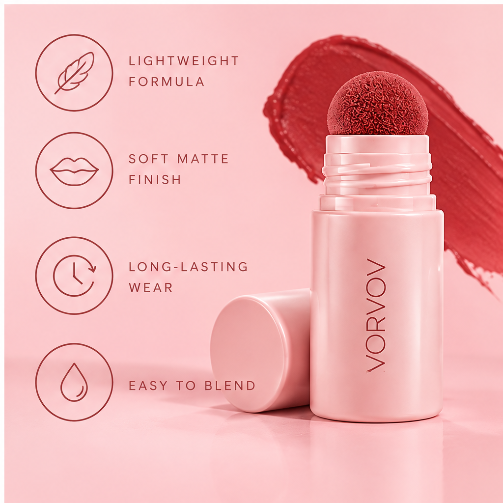 AURVOA Cushion Lip Tint - lightweight formula soft matte finish long-lasting wear easy to blend