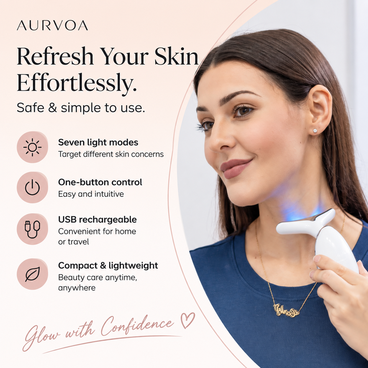 AURVOA® 7-Color LED Light Therapy Facial Beauty Device