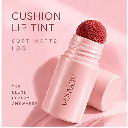 AURVOA Cushion Lip Tint - pink cushion applicator soft matte look