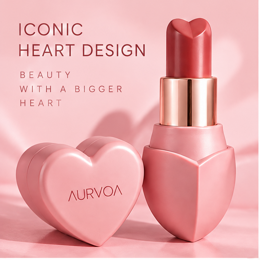 AURVOA Heart Lipstick - iconic heart design beauty with a bigger heart