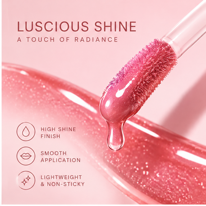AURVOA Crystal Lip Gloss - luscious shine a touch of radiance high shine finish applicator