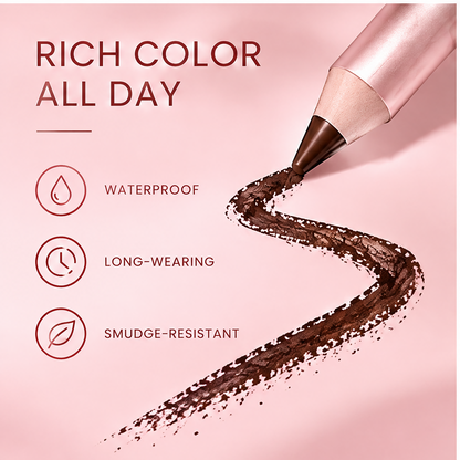 AURVOA Pencil Eyeliner - rich color all day waterproof long-wearing smudge-resistant brown swatch