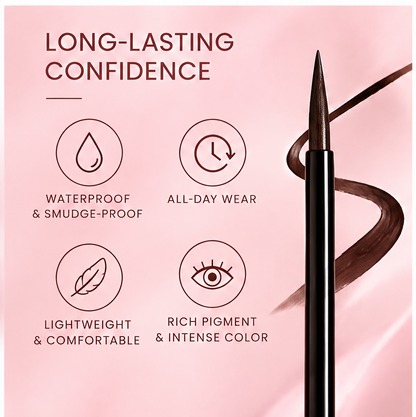 AURVOA Brush Eyeliner - long-lasting confidence waterproof smudge-proof all-day wear lightweight comfortable rich pigment intense color with icons