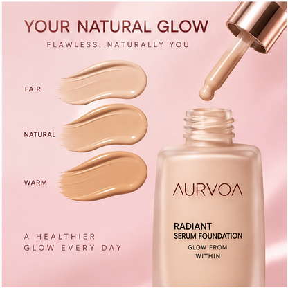 AURVOA Radiant Serum Foundation - radiant serum foundation natural glow healthy skin dropper swatch