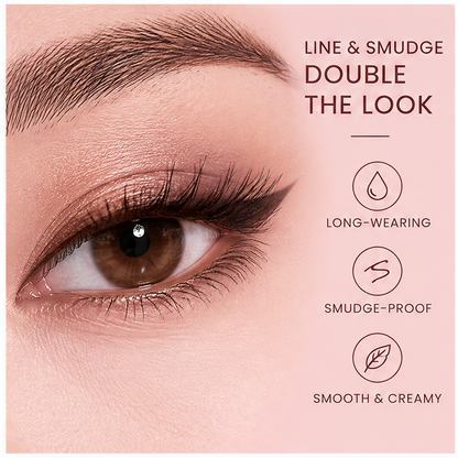 AURVOA Dual-Ended Eyeliner - line and smudge double the look long-wearing smudge-proof smooth and creamy eye close-up with icons