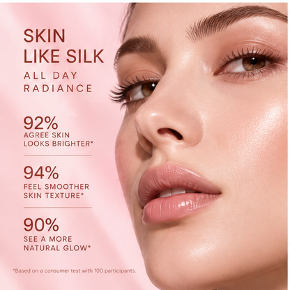AURVOA Luminous Foundation - perfects naturally natural radiance silky smooth texture long-lasting wear formula swatch close-up