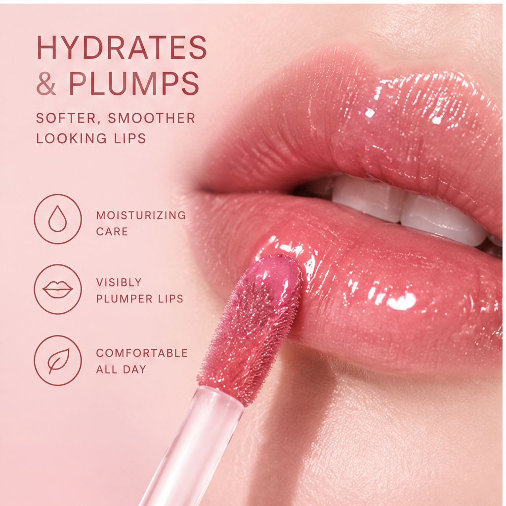 AURVOA Crystal Lip Gloss - hydrates and plumps softer smoother looking lips