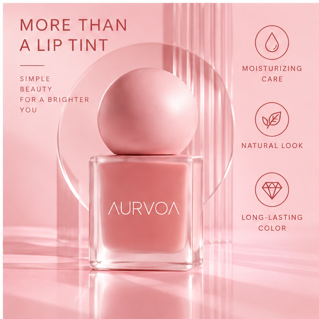 AURVOA Geometric Lip Tint - more than a lip tint moisturizing care natural look long-lasting color