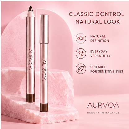 AURVOA Pencil Eyeliner - classic control natural look natural definition everyday versatility suitable for sensitive eyes beauty in balance