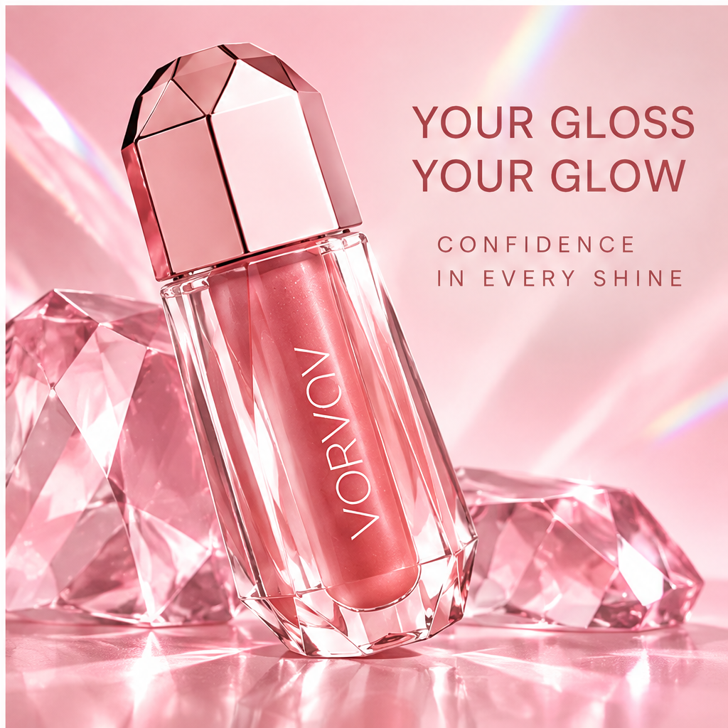 AURVOA Crystal Lip Gloss - lip gloss glassy shine product with swatch