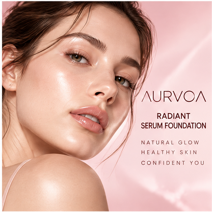 AURVOA Radiant Serum Foundation - your natural glow fair natural warm shade swatches flawless naturally you