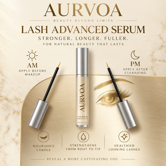 AURVOA Lash Advanced Serum - Stronger Longer Fuller Lashes with Collagen and Castor Oil