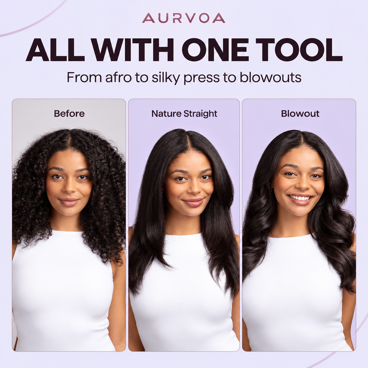 AURVOA Salon Blowouts at Home - Ionic Smoothing Power